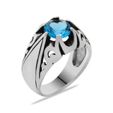 Anel Blue Zircon