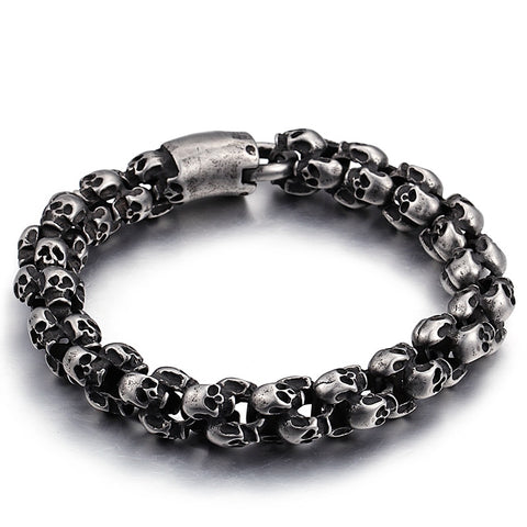 Pulseira Matte Skull - Aço Inox