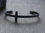 Pulseira Cuff Crucifixo - Aço Inoxidável