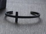 Pulseira Cuff Crucifixo - Aço Inoxidável