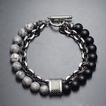 Pulseira Gunmetal Olho de Tigre - Aço Inox